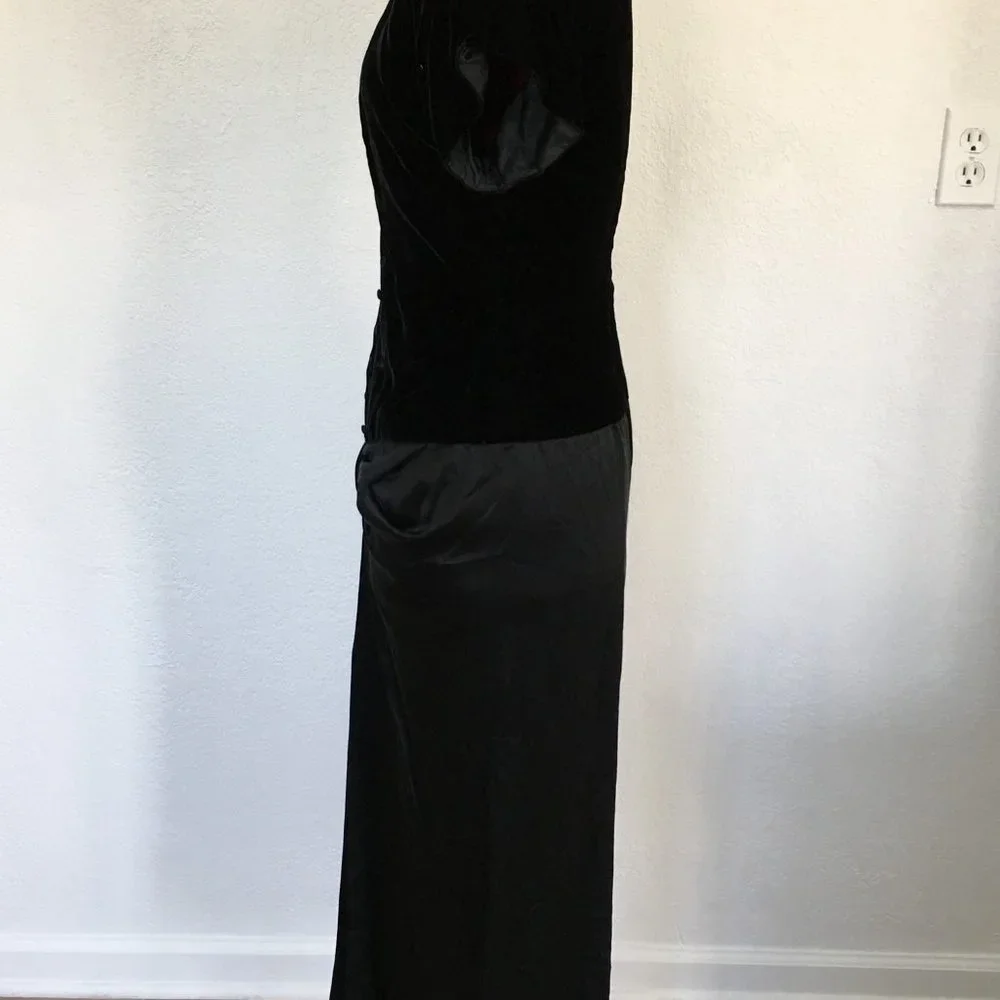 VHTF RARE Vintage BASILE Couture 30s Style Ruched Velvet Evening Gown - Picture 4 of 6